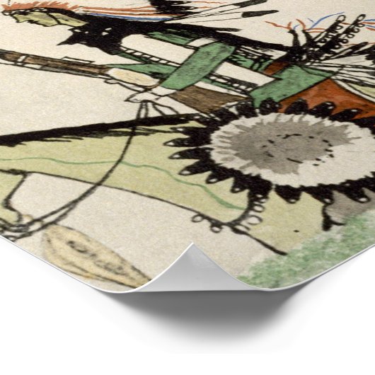 'Het vloeiend maken van de Place Dance' (inkt op p Poster (Hoek)