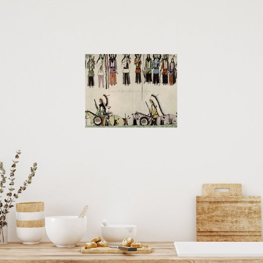 'Het vloeiend maken van de Place Dance' (inkt op p Poster (Keuken)