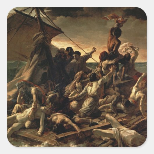 Het vlot van de Medusa - Théodore Géricault Vierkante Sticker (Voorkant)
