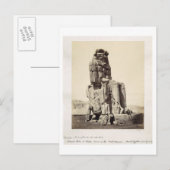 Het "Vocal Memnon", kolossaal beeld van Amenhotep  Briefkaart (Voorkant / Achterkant)