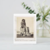Het "Vocal Memnon", kolossaal beeld van Amenhotep  Briefkaart (Staand voorkant)