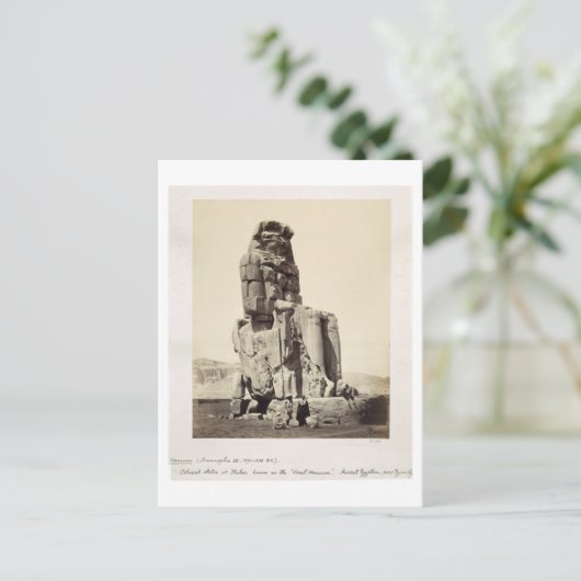 Het "Vocal Memnon", kolossaal beeld van Amenhotep  Briefkaart (Staand voorkant)