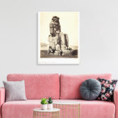 Het "Vocal Memnon", kolossaal beeld van Amenhotep Canvas Afdruk (Insitu (Woonkamer))