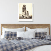 Het "Vocal Memnon", kolossaal beeld van Amenhotep Canvas Afdruk (Insitu (Slaapkamer))