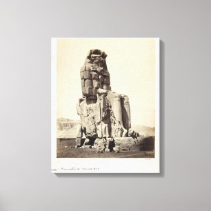 Het "Vocal Memnon", kolossaal beeld van Amenhotep Canvas Afdruk
