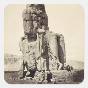 Het "Vocal Memnon", kolossaal beeld van Amenhotep  Vierkante Sticker