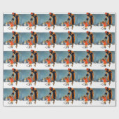 Het voeden van de vogels op een sneeuwdag cadeaupapier (Vlak)