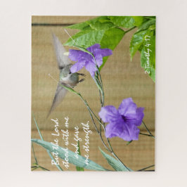 Het voeden van kolibrie w vers uit 2 Timotheüs 4:1 Legpuzzel