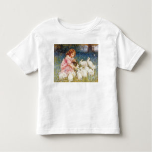 Het voeden van konijnen kinder shirts