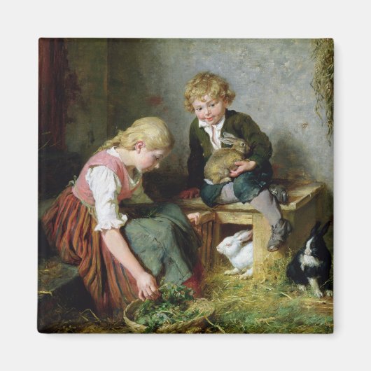 Het voeden van konijnen magneet (Voorkant)
