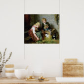 Het voeden van konijnen poster (Keuken)