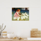 Het voeden van konijnen poster (Keuken)