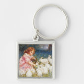 Het voeden van konijnen sleutelhanger (Voorkant)