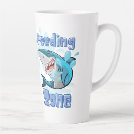 HET VOEDEN ZONEHAAI, CARTOON STIJL LATTE MOK