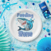 HET VOEDEN ZONEHAAI, CARTOON STIJL PAPIEREN BORDJE (Feest)