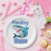 HET VOEDEN ZONEHAAI, CARTOON STIJL PAPIEREN BORDJE (Feest)