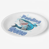 HET VOEDEN ZONEHAAI, CARTOON STIJL PAPIEREN BORDJE (Gekanteld)