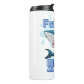 HET VOEDEN ZONEHAAI, CARTOON STIJL THERMOSBEKER (Gedraaid links)