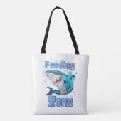HET VOEDEN ZONEHAAI, CARTOON STIJL TOTE BAG (Achterkant)