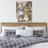 Het voederen van kippen (door Walter Frederick Osb Canvas Afdruk (Insitu (Slaapkamer))