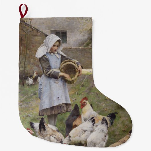 Het voederen van kippen (door Walter Frederick Osb Grote Kerstsok (Voorkant)