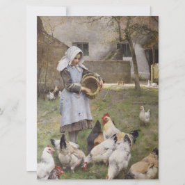 Het voederen van kippen (door Walter Frederick Osb Kaart