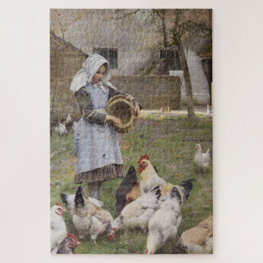 Het voederen van kippen (door Walter Frederick Osb Legpuzzel (Verticaal)