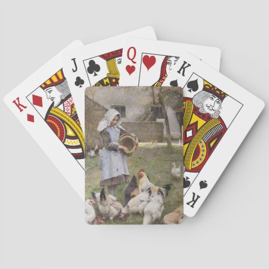 Het voederen van kippen (door Walter Frederick Osb Pokerkaarten (Achterkant)