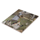 Het voederen van kippen (door Walter Frederick Osb Tegeltje (Zijkant)