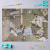 Het voederen van kippen (door Walter Frederick Osb Tissuepapier (Craft)