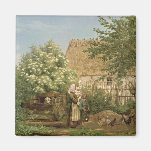 Het voederen van kippen magneet (Voorkant)