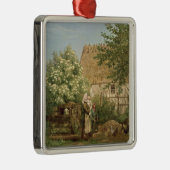 Het voederen van kippen metalen ornament (Rechts)