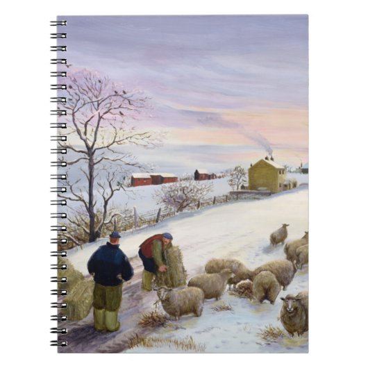 Het voederen van schapen in de winter notitieboek (Voorkant)