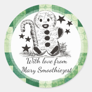 Het voedsel van het manKerstmis van de peperkoek Ronde Sticker