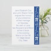 Het voegt toe in Blue Wedding Invitation Kaart (Staand voorkant)