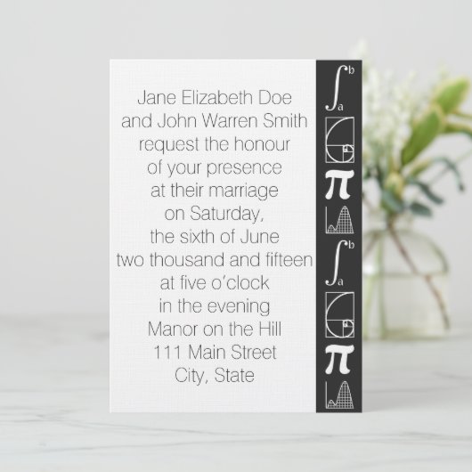 Het voegt toe in de uitnodiging voor een Black Wed (Staand voorkant)