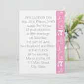 Het voegt toe in Petal Pink Wedding Uitnodiging (Staand voorkant)