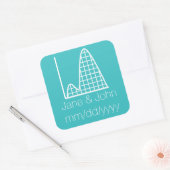 Het voegt toe in Turquoise Sticker (Envelop)
