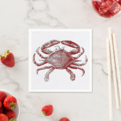 Het voelen Crabby Red Pencil Ocean Crab Art Servet (Insitu)