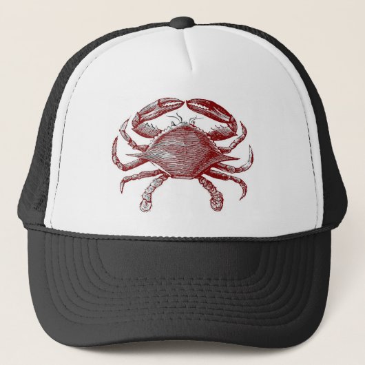 Het voelen Crabby Red Pencil Ocean Crab Art Trucker Pet (Voorkant)