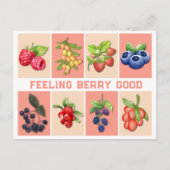 HET VOELEN VAN BES GOED  aardbeienbessen Briefkaart (Voorkant)