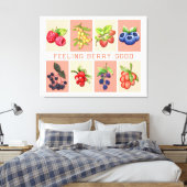 HET VOELEN VAN BES GOED aardbeienbessen Canvas Afdruk (Insitu (Slaapkamer))