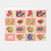 HET VOELEN VAN BES GOED Aardbeienbessen MONOGRAM Fleece Deken (Voorkant (Horizontaal))