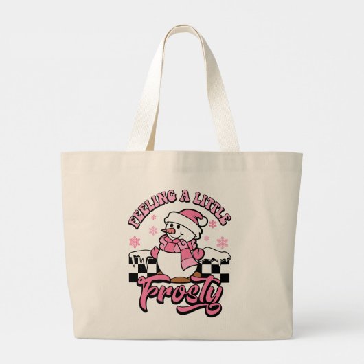 Het voelen van een beetje ijzig Schattigee sneeuwm Grote Tote Bag (Achterkant)