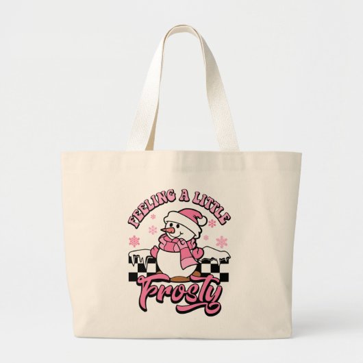 Het voelen van een beetje ijzig Schattigee sneeuwm Grote Tote Bag (Voorkant)