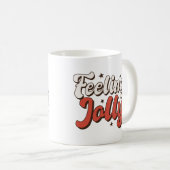 Het voelen van Jolly Retro Kerstmis Koffiemok (Voorkant rechts)