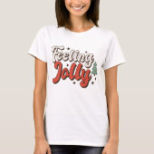 Het voelen van Jolly Retro Kerstmis T-shirt (Voorkant)