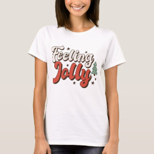 Het voelen van Jolly Retro Kerstmis T-shirt