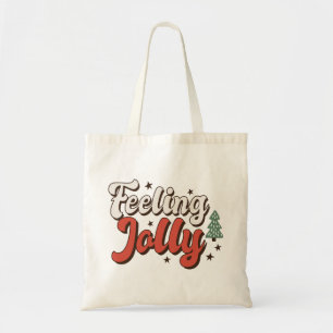 Het voelen van Jolly Retro Kerstmis Tote Bag