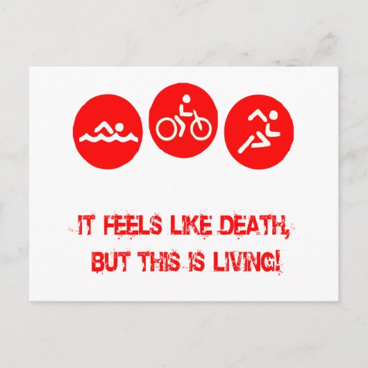 Het voelt als dood - Triathlon Briefkaart (Voorkant)